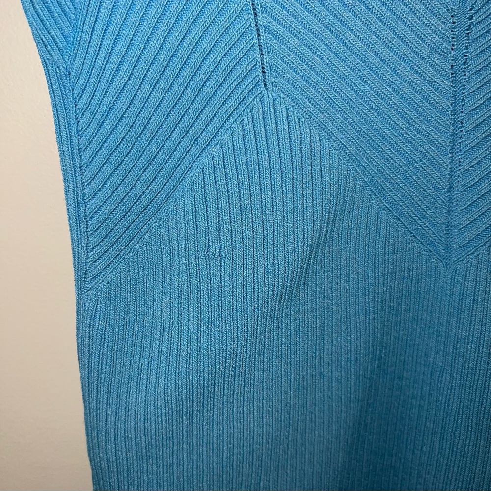 Sandro Paris Ribbed Knit Elastic Stretch Short Sleeve Top - Picture 3 of 8